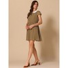 INSPIRE CHIC Women's Peter Pan Collar Short Sleeves Contrast A-Line Polka Dots Dress - 3 of 4