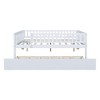 Okak Twin/Full Wooden Bed Frame with Trundle & Guardrails,Modern Platform Daybed for Kids Room,Bedroom,No Box Spring Needed - 3 of 4