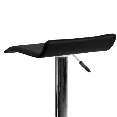 Sleek Black Vinyl and Chrome Adjustable Swivel Barstool