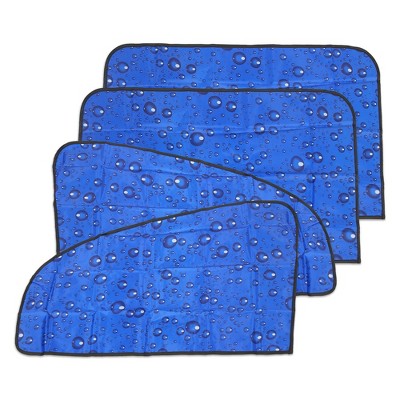 Unique Bargains Universal Rear Window Sunshade Curtain for Auto 31.5"x19.29" Blue 4 Pcs