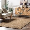 Nuloom Hanne Solid 8x10 Jute Indoor Area Rug for Dining Room Rug Neutral Rug Living Room Rug, Natural - 2 of 4