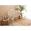 MOEPISY Tulip Patio Garden Bench Metal Park Bench Cast Aluminum Outdoor Furniture With Floral Rose - 2 of 4