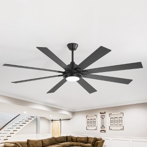 Airsurfer 65/72-In Matte Black Ceiling Fan with Color-Changing LED Light, Black & Deep Walnut 8 Blades, Remote Included, Modern Silent DC Motor Design - 1 of 4
