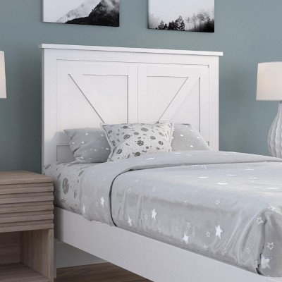 Glenwillow Home Farmhouse Style Wood Panel Headboard In Gloss White   GUEST 92ab5255 77ad 45e3 Bb7b Fe64d1eb7fc1