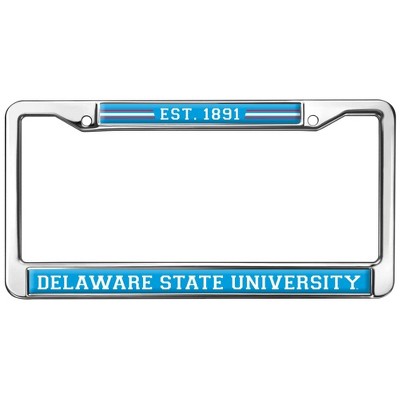 Delaware State University School Logo Full Size Standard License Plate Metal Frame