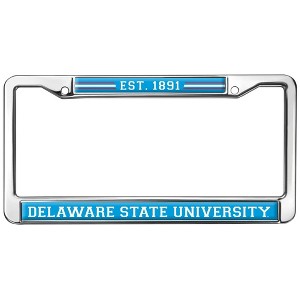 Delaware State University School Logo Full Size Standard License Plate Metal Frame - 1 of 4