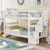 NicBex Twin Over Twin Bunk Bed with Storage Space and Ladder,Loft Bed with Safety Guardrail for Bedroom,Convertible into 2 Beds,Gray/White/Brown - 2 of 4