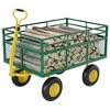 Heavy-Duty 2-in-1 Garden Wagon Utility Steel Cart with All-Terrain Tires and Removable Mesh Side Panels - 2 of 4