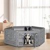 NAYSAYE Dog Pet Playpen Gate for Dogs Cats Safe Secure Indoor Outdoor Pet Fence with Gate Easy to Clean Keep Pets Secure, Gray, 67.24"*67.24"*23.7" - 2 of 4