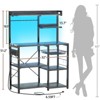 Aheaplus Kitchen Storage Shelf with Hooks, Coffee Bar Station with Power Outlets & LED Light, Bakers Rack with Pull-Out Basket - 3 of 4