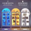 Fredees Display Curio Cabinet with Glass Doors, Arched 5-Tier Bookcase with 3-Color Lights & Human Sensor for Collectibles,White - 3 of 4