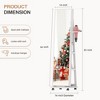 Vlsrka 360° Swivel Jewelry Armoire with LED Mirror, Lockable Standing Organizer with Foldable Shelf & Wheels - 2 of 4