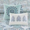 Lyngins 8-Piece Reversible Cotton Floral Printed Comforter Set – Shabby Chic Medallion & Geo Prints, Oeko-Tex Certified, Queen Bedding Set - 3 of 4