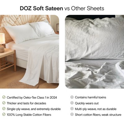 Dove Gray Cotton Full/Queen Sateen Duvet Cover Set