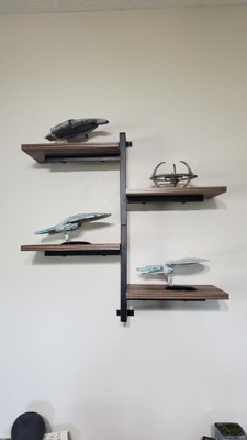 4-Tier Sienna Vertical Wall Shelf Unit Black/Rustic - Danya B.