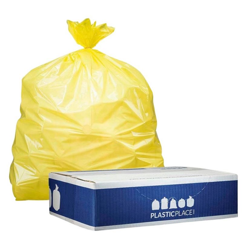 "Plasticplace 55-60 Gallon Heavy Duty Trash Bags, Yellow (50 Count), 3 of 4