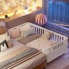 Platform Bed with Headboard and Guard Rails, Low Profile Wood Frame Bed for Kids Room-Baofuwish - 3 of 4