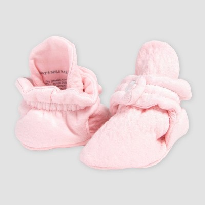 Image of Burt's Bees Baby® Girls' Quilted Booties - Light Pink 3-6M