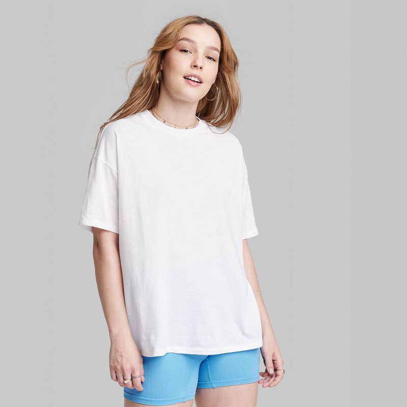 Women's Elbow Sleeve Oversized T-Shirt - Wild Fable™, 3 of 5
