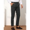 Lars Amadeus Men's Plaid Slim Fit Business Office Suit Trousers Dress Pants - 2 of 4