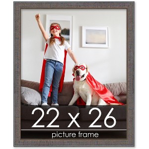 PosterPalooza | Textured Grey Picture Frame - UV Acrylic, Foam Board Backing, Hanging Hardware - 1 of 4
