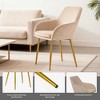 GDFStudio Vesper Modern Velvet Upholstered Dining Chairs with Gold Metal Legs (Set of 2) - 4 of 4