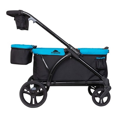 Baby Trend Expedition 2 in 1 Push or Pull Stroller Wagon Plus with Canopy, Choose Between Car Seat Adapter or Built In Seating for 2 Children, Blue
