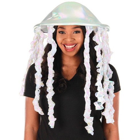 Halloweencostumes.com Holographic Jellyfish Plush Hat, Multicolored ...