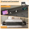 Full Size Bed Frame with Headboard,Button Tufted Storage Bed,Drawer Velvet Upholstered Platform Bed frame with Charging Station,No Box Spring Needed - 2 of 4