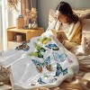 Hachikiko Butterfly Print Throw Blanket - 60"x80" Reversible Design - Soft Bohemian Blanket for Girls & Women (Colorful Butterflies) - 3 of 4