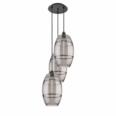 Vaz - 3 Light Cord Hung Multi Pendant In Industrial Style-56.25 Inches Tall and 16.5 Inches Wide