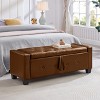 Ottoman with Storage, Upholstered Tufted Bench with Safety Hinge, Entryway Bench with Seating for Bedroom - 3 of 4