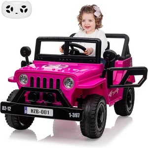 Ride On Car,12V Electric Car for Kids with Remote Control, MP3, LED Headlights, 2 Motors, Ride On Toys for Boys Girls - 1 of 4