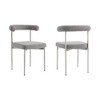 Armen Living Set of 2 Shannon Brushed Stainless Steal and Fabric Dining Chairs - 2 of 4