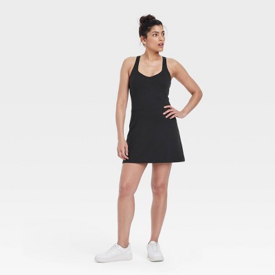 Women's Knit Halter Active Woven Dress - All In Motion™ Black S