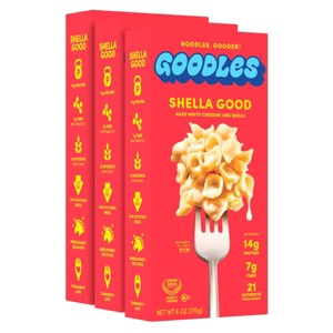 Goodles 3 Pack/6oz Each Shella Good Aged White Cheddar Protein Mac & Cheese - 1 of 4