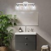 Chrome Bathroom Vanity Light Fixtures - Wall Mount Over Mirror with Hammered Glass Shade E26 Socket - Stylish Lighting for Bathroom and Hallway - 2 of 4
