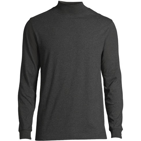 Lands End Men s Super t Mock Turtleneck Large Dark Charcoal