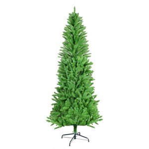 Slim Pencil Artificial Christmas Tree with Lifelike Greenery, Full Branches, Safe PVC Needles and Easy Assembly Foldable Design - 1 of 4