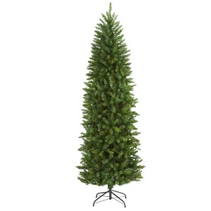 Nearly Natural 6.5-ft Slim Green Mountain Pine Artificial Christmas Tree with 851 Bendable Branches - 1 of 4