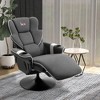 HOMCOM Manual Recliner, Swivel Lounge Armchair with Footrest and Two Cup Holders for Living Room, Black - 2 of 4