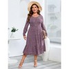 WhizMax Women's Classic Ribbed Knit Sweater Dress Plus Size Stretchy Comfy Casual Fall Dress - 2 of 4