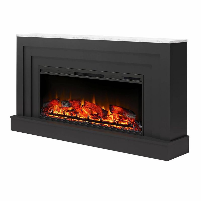 Morganfield Wide Mantel with Linear Electric Fireplace Black/White - Room &#38; Joy, 5 of 10