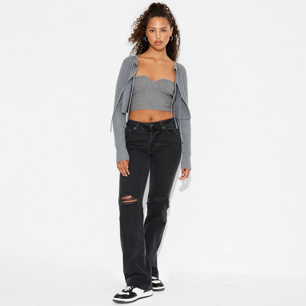 Women's Cropped Tube Sweater - Wild Fable™ Heather Gray XL