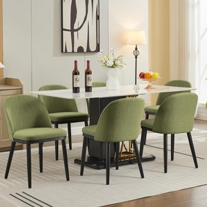 Mid-Century Modern Upholstered Dining Chairs, Padded Cushion Seat with Back, Accent Kitchen Chairs for Dining Room, Living Room, Bedroom - 1 of 4