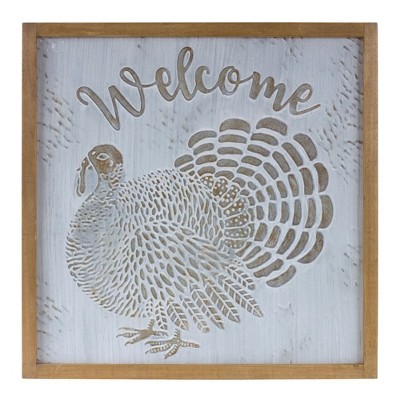 Melrose Metal Welcome Turkey Sign 20"SQ