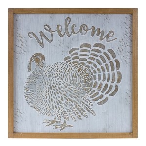 Metal Welcome Turkey Sign 20"SQ - 1 of 2