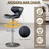 QingMoon Modern Bar Stools Set of 2, Adjustable Swivel Barstools, PU Leather Counter Height Chairs with Back and Footrest for Kitchen Island, Café - 2 of 4