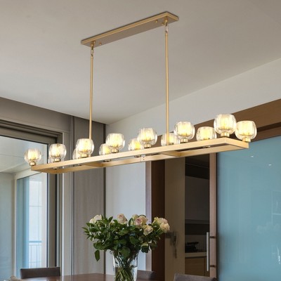 CityFurn 14-Light 72'' W Modern Kitchen Island Rectangle Chandelier