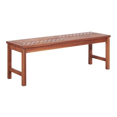 Slatted Chevron Acacia Wood Patio Bench - Saracina Home